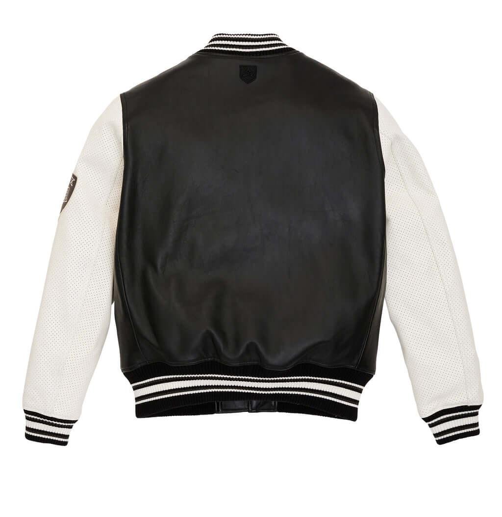 av2 Avirex Black Script USA Varsity Leather Jacket - Image 2