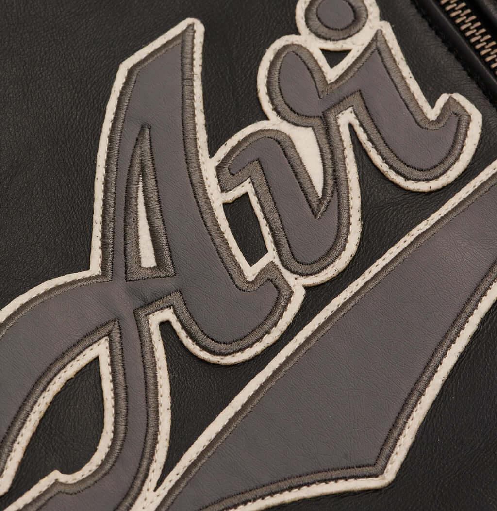 av3 Avirex Black Script USA Varsity Leather Jacket - Image 3
