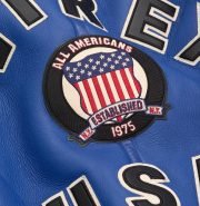 Avirex Blue Shearling Leather Jacket - Image 3