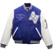 Avirex Blue Wildcat Varsity Leather Jacket