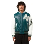 Avirex Green Wildcat Varsity Leather Jacket