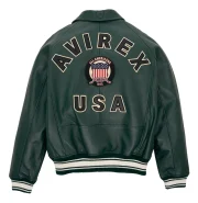 Avirex Hunter Green Icon Leather Jacket - Image 2