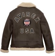 Avirex Brown Shearling Leather Jacket - Image 2