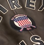 Avirex Brown Shearling Leather Jacket - Image 3