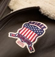 Avirex Brown Shearling Leather Jacket - Image 4