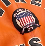 Avirex Orange Shearling Leather Jacket - Image 4