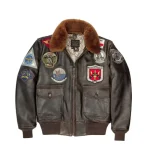 Avirex Brown G-1 Bomber Leather Jacket