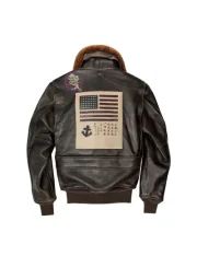 Avirex Brown G-1 Bomber Leather Jacket - Image 2