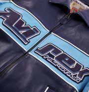 Avirex Nitro Run Blue Leather Jacket - Image 2