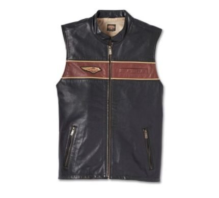 The Harley-Davidson Mens 120TH Anniversary Leather Vest Motocollection