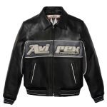 Avirex Nitro Run Jet Black Leather Jacket