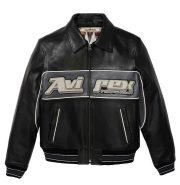 Avirex Nitro Run Jet Black Leather Jacket
