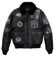 Avirex Black G-1 Bomber Leather Jacket