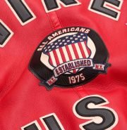 Avirex Red Shearling Leather Jacket - Image 3