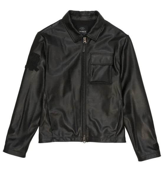 Avirex Leather Aviator Shirt Jacket