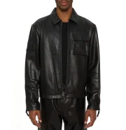 Avirex Leather Aviator Shirt Jacket - Image 3