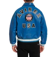 Avirex Teal Icon Leather Jacket - Image 3