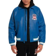 Avirex Teal Icon Leather Jacket - Image 4