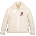 Avirex White Shearling Leather Jacket