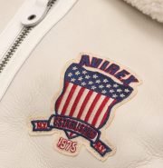 Avirex White Shearling Leather Jacket - Image 3