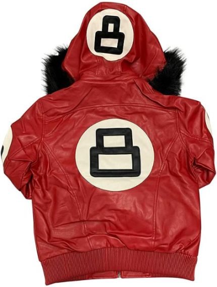 Unisex 8 Ball Multiple Colors Bomber Hooded Leather Jacket