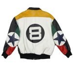 Unisex 8 Ball Color Blocked Leather Jacket