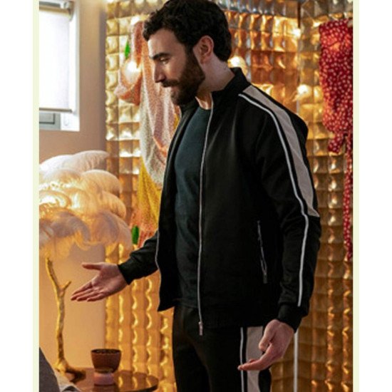 Brett-Goldstein-Ted-Lasso-Black-Jacket.jpg Ted Lasso S2 Brett Goldstein Bomber Black Jacket - Image 3
