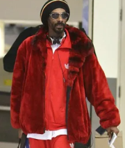 Snoop Dogg Faux Fur Red Coat - Image 2
