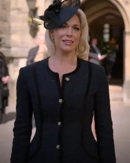 Hannah Waddingham Ted Lasso Rebecca Welton Black Long Coat