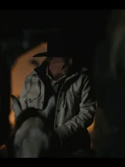 Yellowstone S05 John Dutton Cream White Cotton Jacket - Image 3