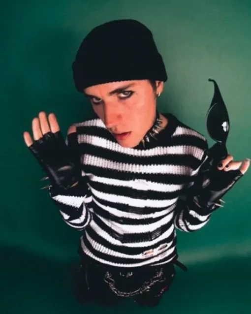 Justin-Bieber-Black-and-White-Costume-Sweater-510x638-1.webp Justin Bieber Black and White Costume Sweater - Image 1