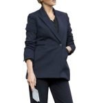 Kelly Reilly Yellowstone S03 Navy Blue Single Breasted Blazer