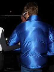 Justin Bieber London Fashion Week Blue Puffer Jacket - Image 4