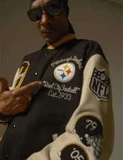 OVO Steelers Snoop Dogg Black Varsity Jacket