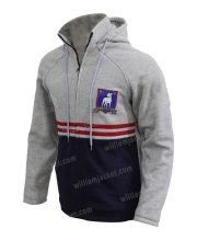Phil Dunster Ted Lasso Grey and Blue Hooded Jacket - Image 4