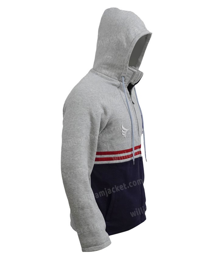 Phil-Dunster-Ted-Lasso-Grey-and-Blue-Hooded-Jacket-Right.jpg Phil Dunster Ted Lasso Grey and Blue Hooded Jacket - Image 3