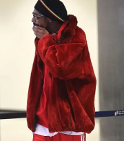 Snoop Dogg Faux Fur Red Coat - Image 3