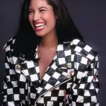Selena Quintanilla Checkered Vegan Leather Jacket