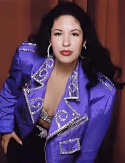 Selena Quintanilla Biker Purple Vegan Leather Jacket - Image 3