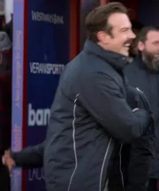 Ted Lasso Jason Sudeikis Black Cotton Track Coat - Image 2