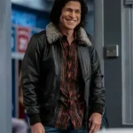 Ted Lasso S02 Dani Rojas Sherling Fur Collar Leather Jacket