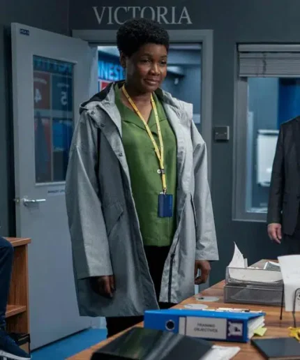 Ted Lasso S02 Dr. Sharon Fieldstone Grey Cotton Coat