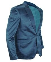 Ted Lasso Jason Sudeikis Blue Velvet Blazer - Image 3