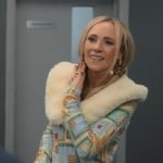 Ted Lasso S03 Keeley Jones Printed Fur Collar Cardigan