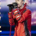 Justin Bieber The X Factor UK Red Leather Jacket