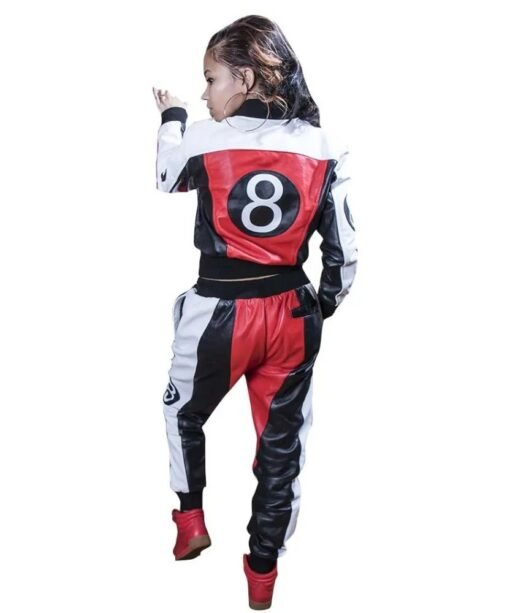 Womens-8-Ball-Leather-Tracksuit-510x613-1.jpg Womens 8 Ball Multicolor Leather Tracksuit - Image 1