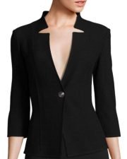 Yellowstone S04 Beth Dutton Black Inverted Notch Neck Jacket