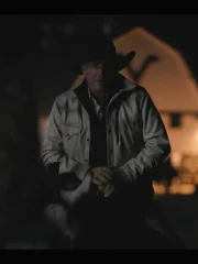 Yellowstone S05 John Dutton Cream White Cotton Jacket - Image 2