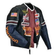 vanson star real leather jacket
