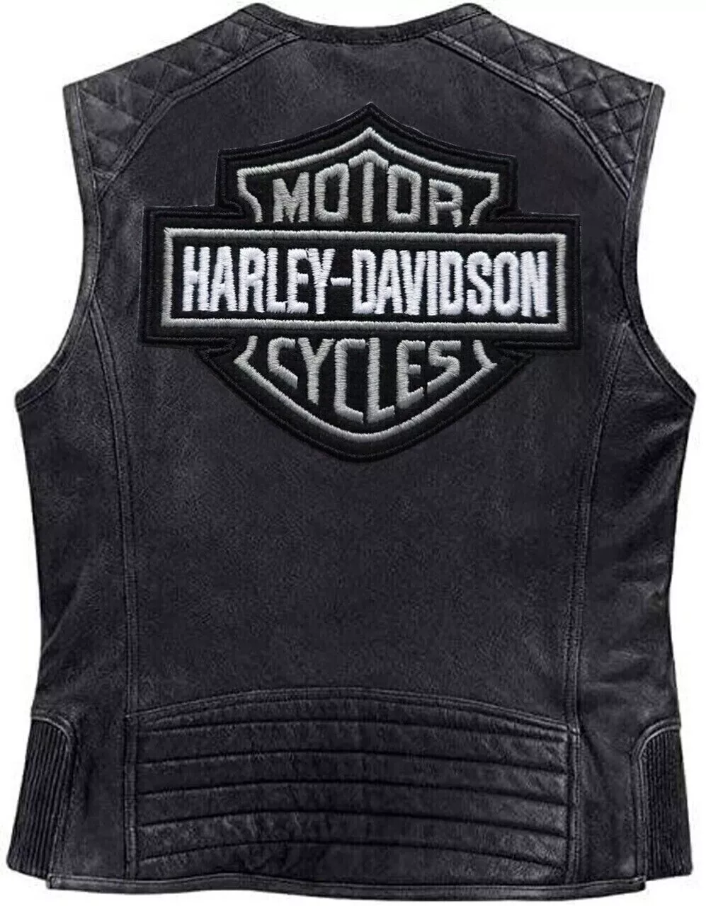 Harley Davidson Men's Moto Café Biker Vest Motorcycle 100% Genuine Leather Vest fff Harley Davidson Moto Café Biker Motorcycle Vest - Image 1
